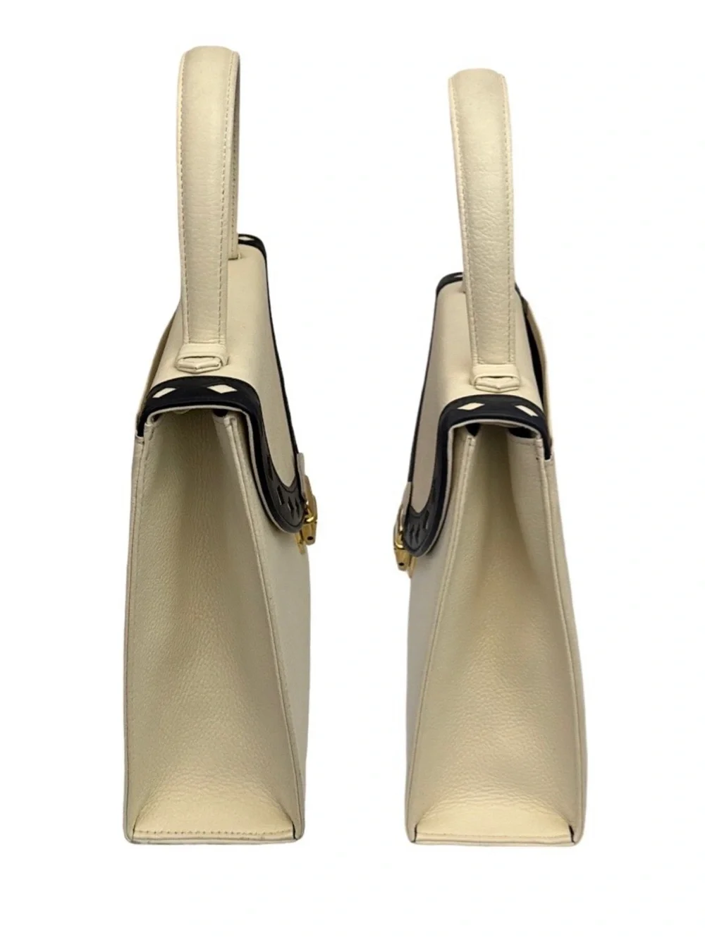 Yves Saint Laurent Vintage Ivory Leather 2-Way Top Handle & Crossbody Bag